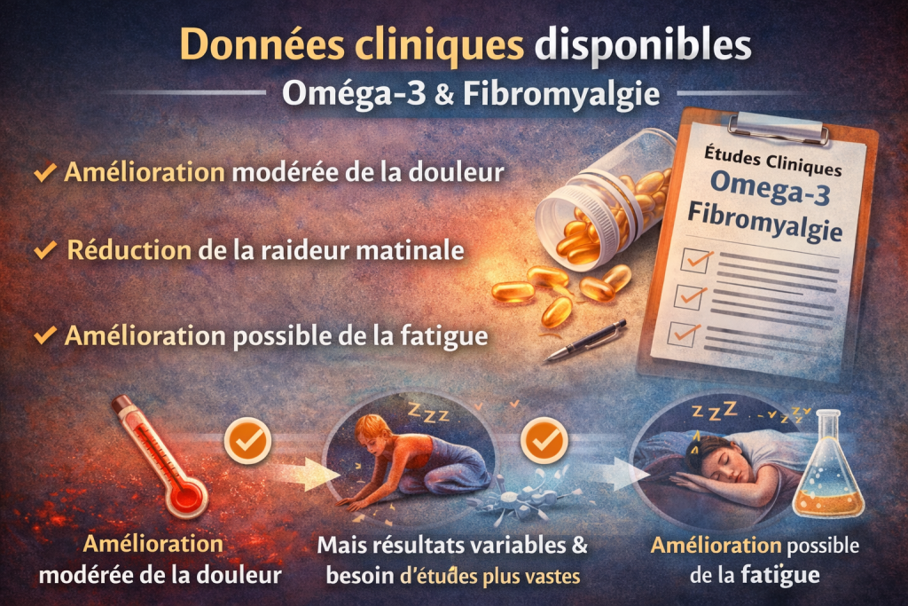 Oméga-3 pour la fibromyalgie : résultats cliniques