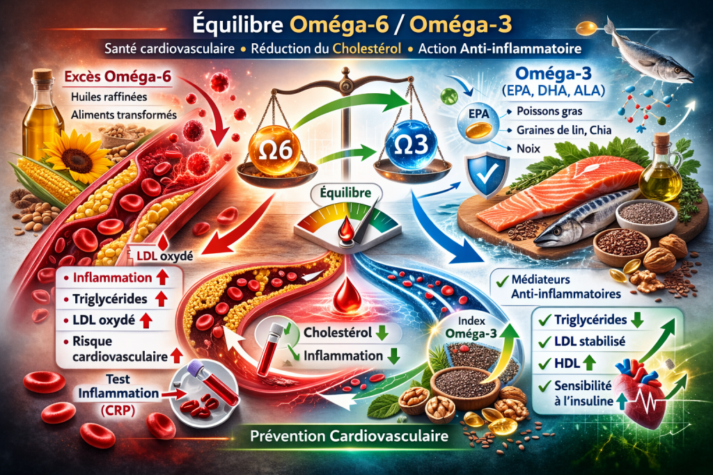 cholesterol et équilibre omega 6 omega 3 teste sanguin