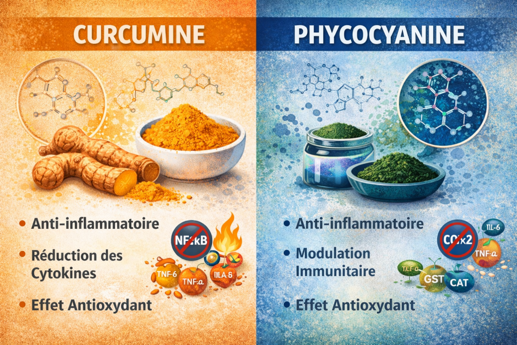 Curcumine et phycocyanine : bienfaits naturels
