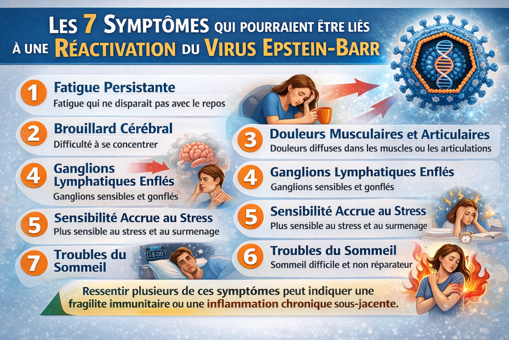 Les 7 symptômes de la réactivation du virus Epstein-Barr
