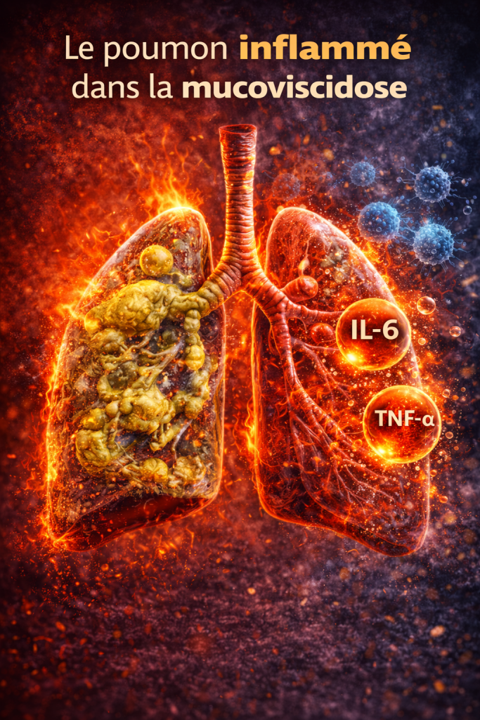Poumon enflammé dans la mucoviscidose