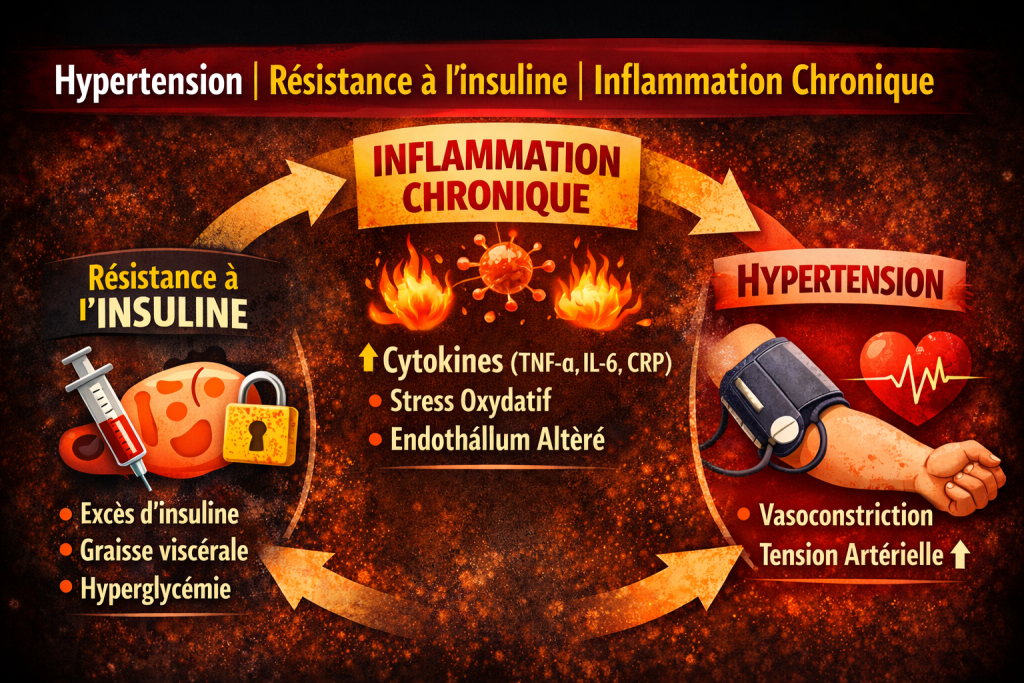 Relation entre résistance à l'insuline et hypertension